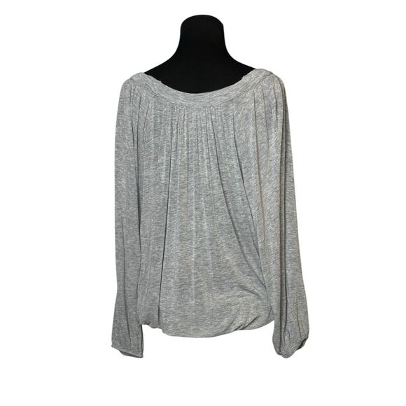 Free People gray pleated long sleeves t shirt blouse size XS - Picture 2 of 12